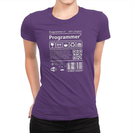 Programmer - Womens Premium T-Shirts RIPT Apparel Small / Purple Rush