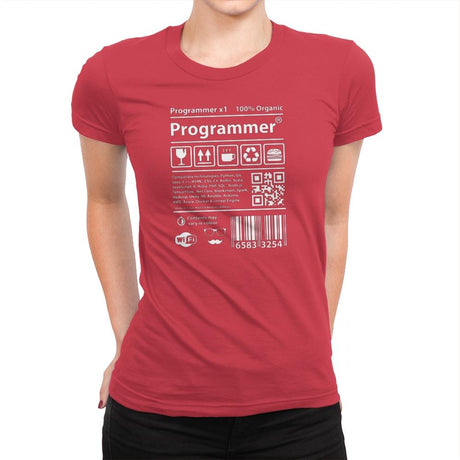 Programmer - Womens Premium T-Shirts RIPT Apparel Small / Red