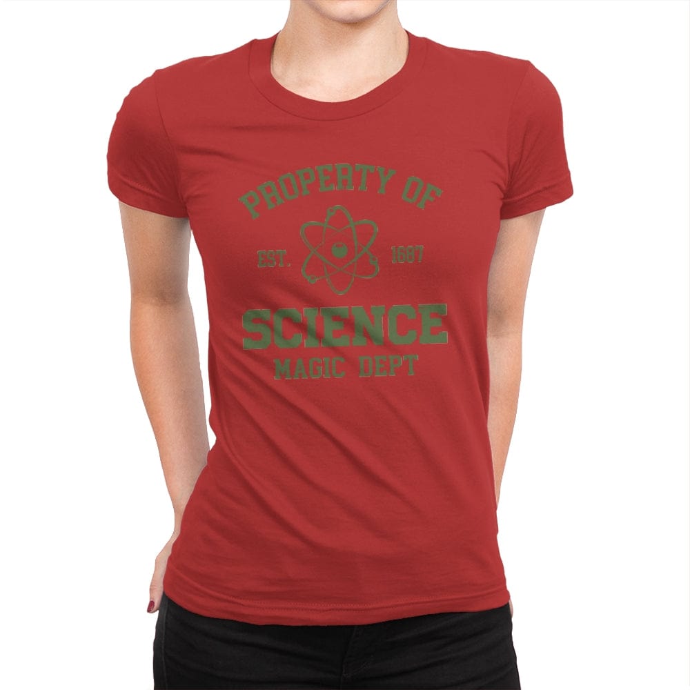 Property of Science - Womens Premium T-Shirts RIPT Apparel Small / Red