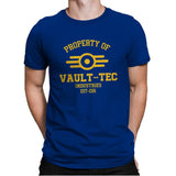 Property of Vault Tec - Mens Premium T-Shirts RIPT Apparel Small / Royal