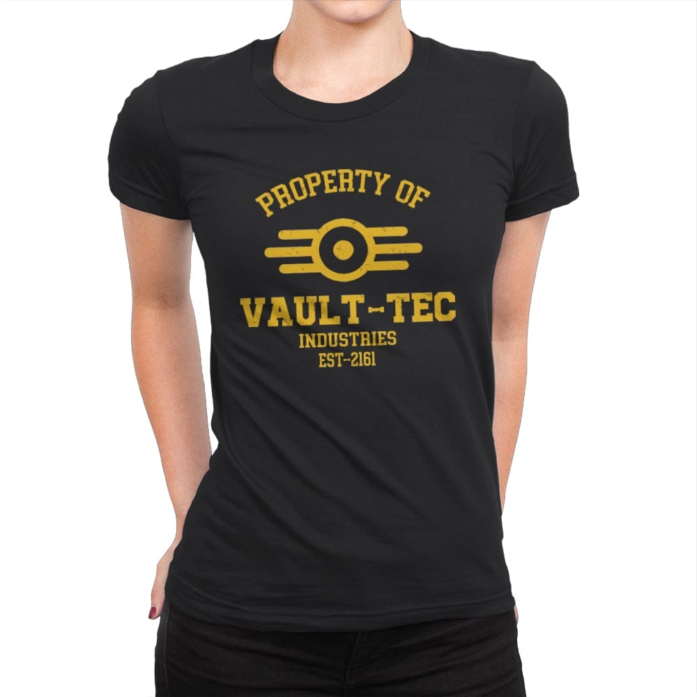 Property of Vault Tec - Womens Premium T-Shirts RIPT Apparel Small / Black