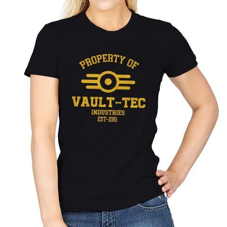 Property of Vault Tec - Womens T-Shirts RIPT Apparel Small / Black