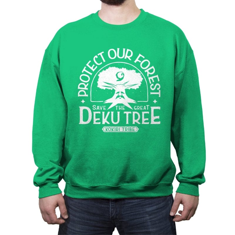 Protect Our Forest - Crew Neck Sweatshirt Crew Neck Sweatshirt RIPT Apparel Small / Irish Green