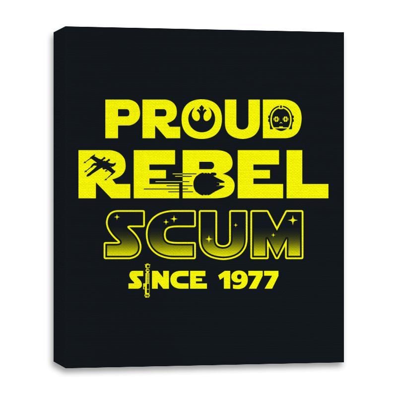 Proud Rebel Scum - Canvas Wraps Canvas Wraps RIPT Apparel 16x20 / Black