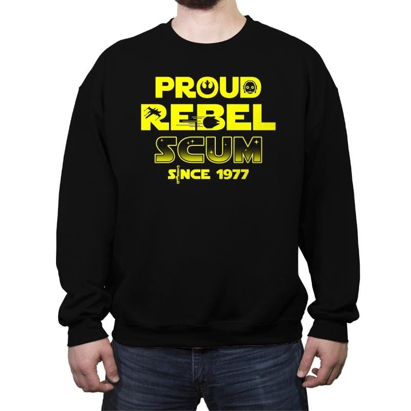 Proud Rebel Scum - Crew Neck Sweatshirt Crew Neck Sweatshirt RIPT Apparel Small / Black
