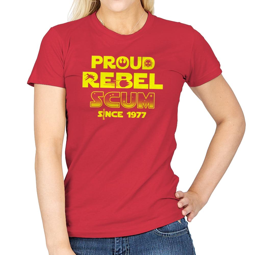 Proud Rebel Scum - Womens T-Shirts RIPT Apparel Small / Red