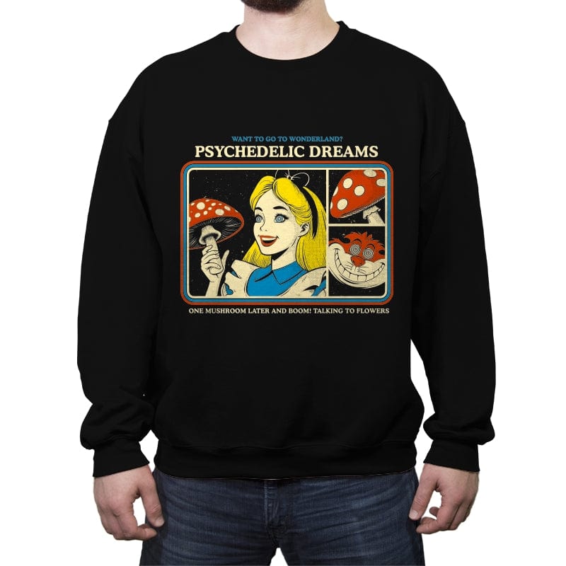 Psychedelic Dreams - Crew Neck Sweatshirt Crew Neck Sweatshirt RIPT Apparel Small / Black
