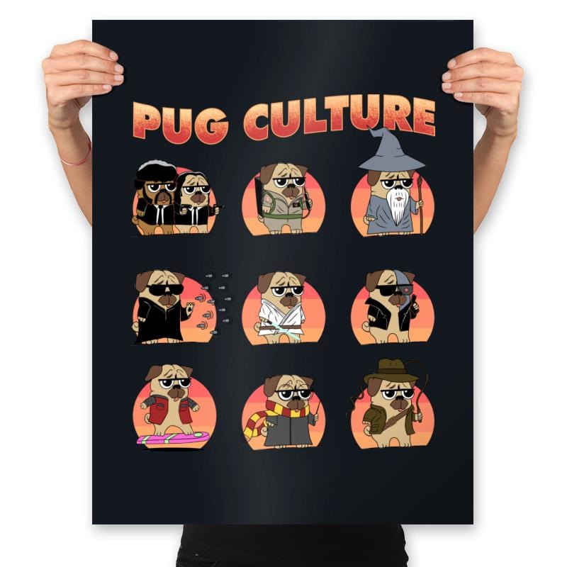 Pug Culture - Movies - Prints Posters RIPT Apparel 18x24 / Black