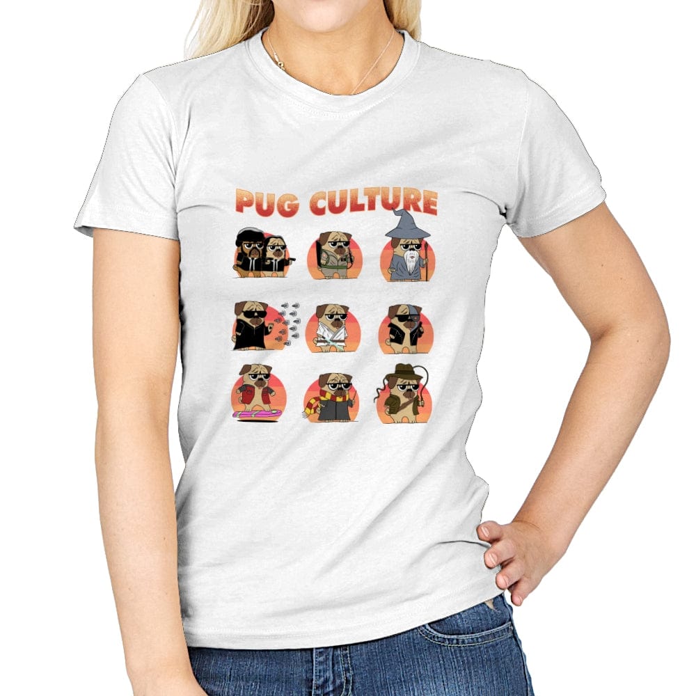 Pug Culture - Movies - Womens T-Shirts RIPT Apparel Small / White