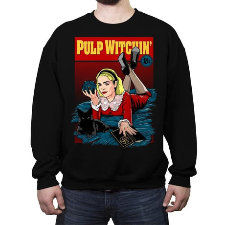 Pulp Witchin - Crew Neck Sweatshirt Crew Neck Sweatshirt RIPT Apparel Small / Black