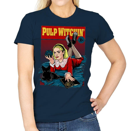 Pulp Witchin - Womens T-Shirts RIPT Apparel Small / Navy