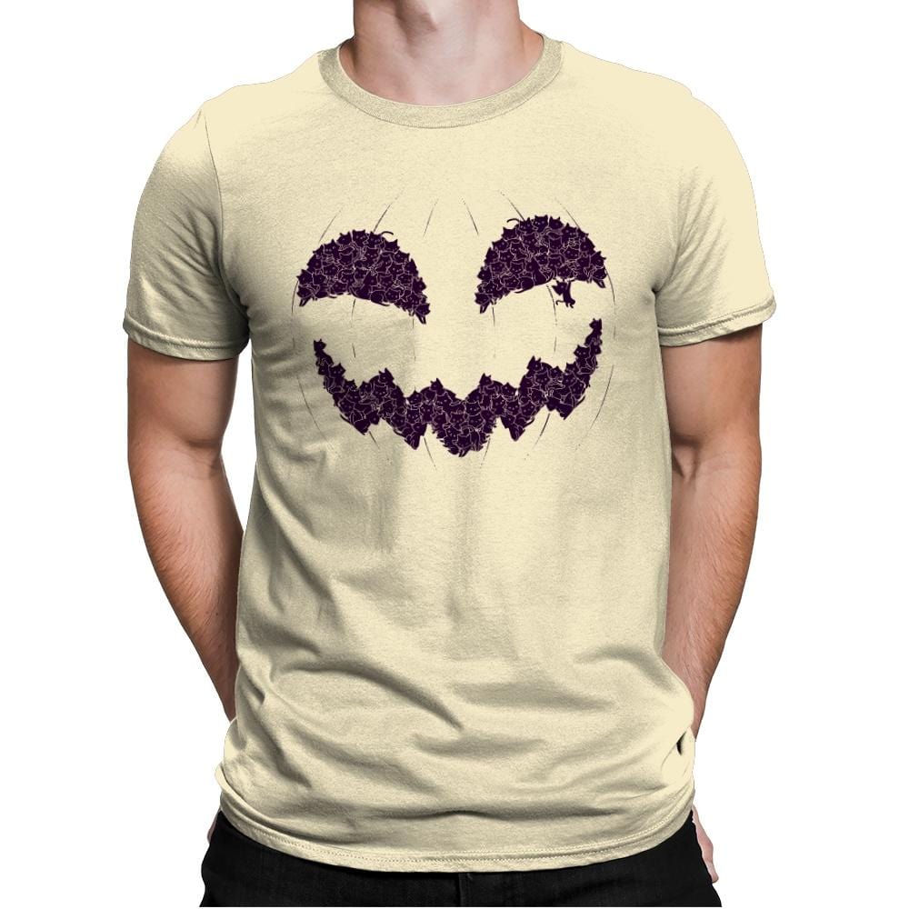 Pumpkin Cat - Anytime - Mens Premium T-Shirts RIPT Apparel Small / Natural