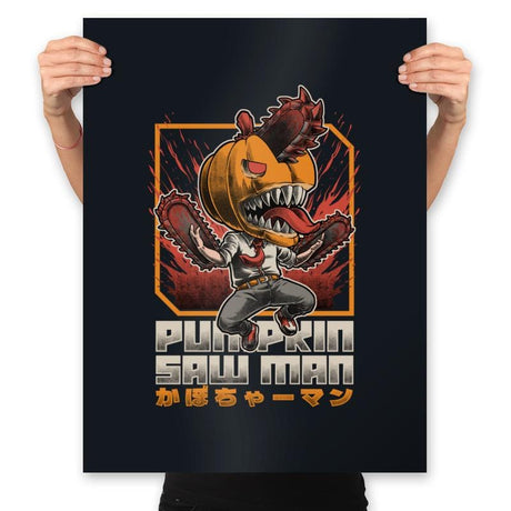 Pumpkin Saw Halloween - Prints Posters RIPT Apparel 18x24 / Black