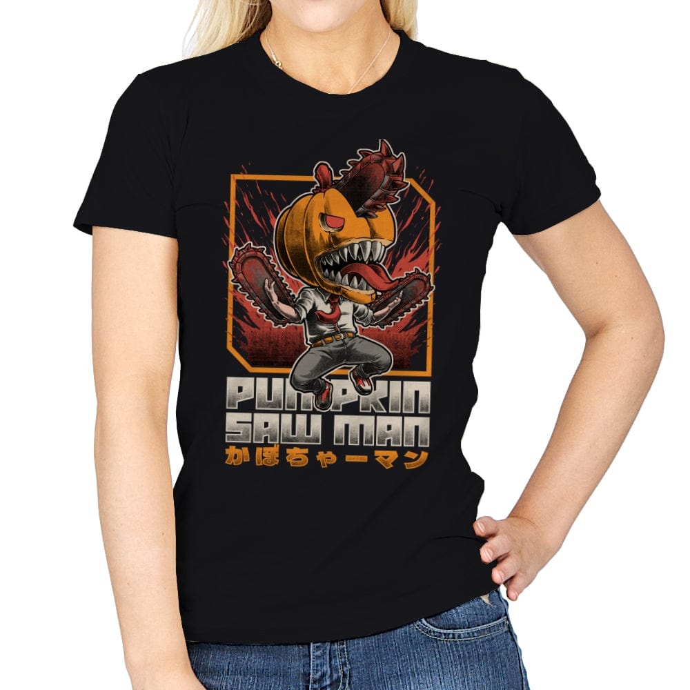 Pumpkin Saw Halloween - Womens T-Shirts RIPT Apparel Small / Black