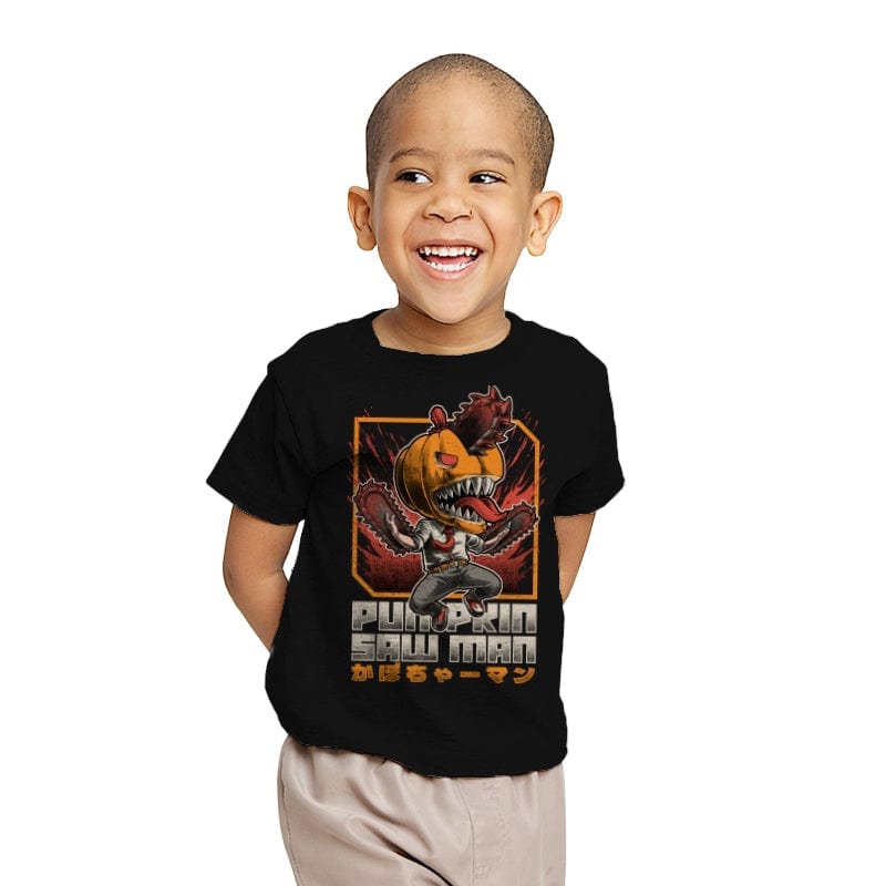 Pumpkin Saw Halloween - Youth T-Shirts RIPT Apparel X-small / Black