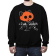 Pumpkitty Zombie - Crew Neck Sweatshirt Crew Neck Sweatshirt RIPT Apparel Small / Black
