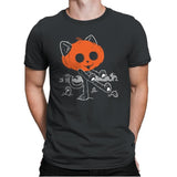 Pumpkitty Zombie - Mens Premium T-Shirts RIPT Apparel Small / Heavy Metal