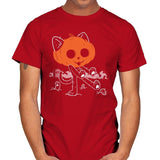 Pumpkitty Zombie - Mens T-Shirts RIPT Apparel Small / Red