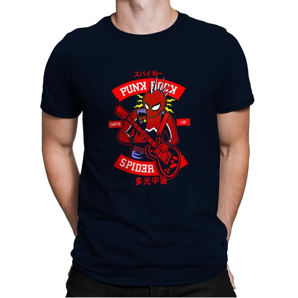 Punk Rock Spider - Mens Premium T-Shirts RIPT Apparel Small / Midnight Navy