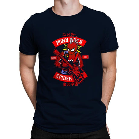 Punk Rock Spider - Mens Premium T-Shirts RIPT Apparel Small / Midnight Navy