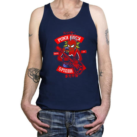 Punk Rock Spider - Tanktop Tanktop RIPT Apparel X-Small / Navy