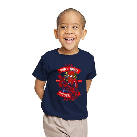 Punk Rock Spider - Youth T-Shirts RIPT Apparel X-small / Navy