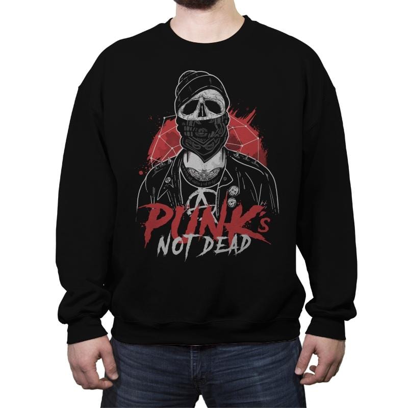 Punk’s Not Dead - Crew Neck Sweatshirt Crew Neck Sweatshirt RIPT Apparel Small / Black