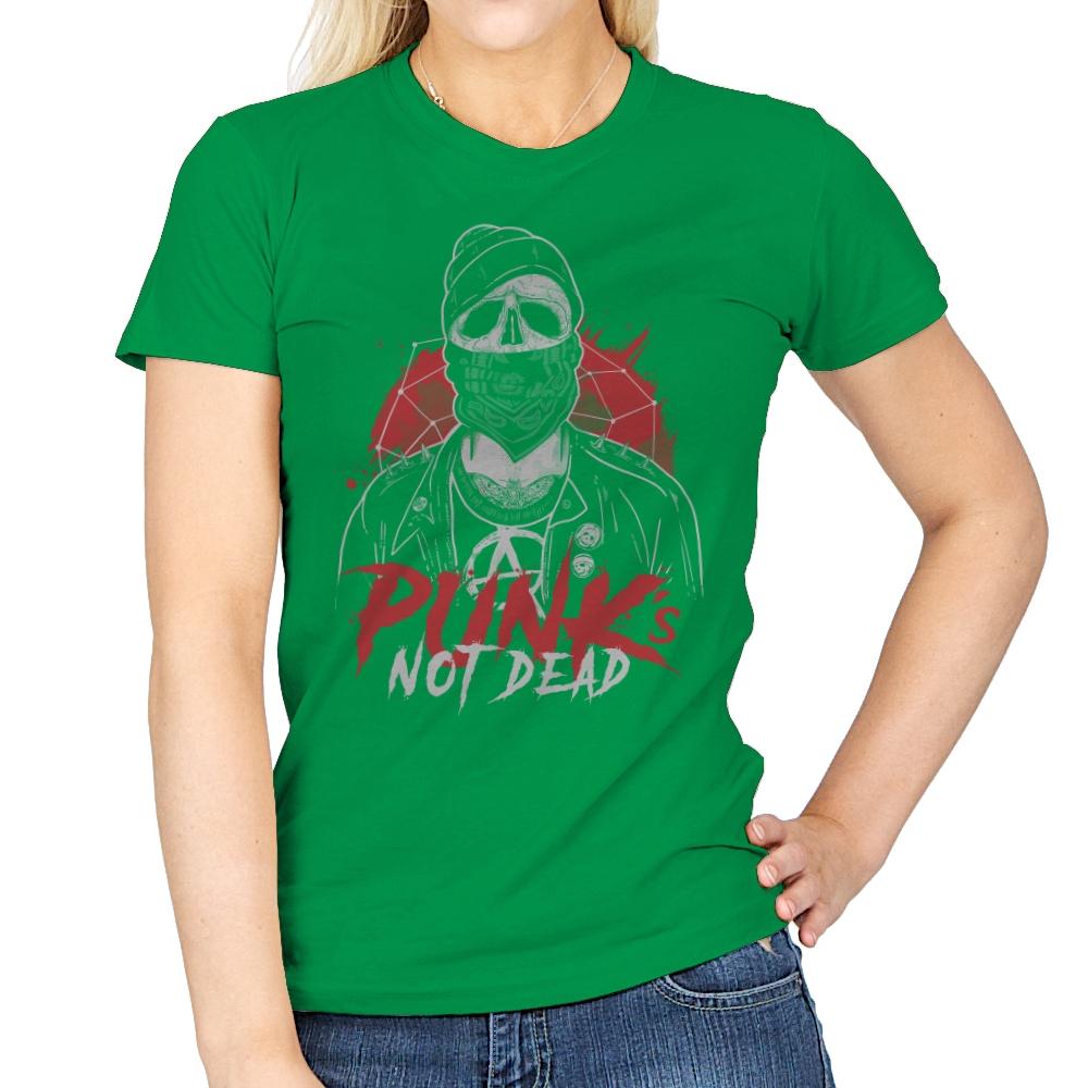 Punk’s Not Dead - Womens T-Shirts RIPT Apparel Small / Irish Green