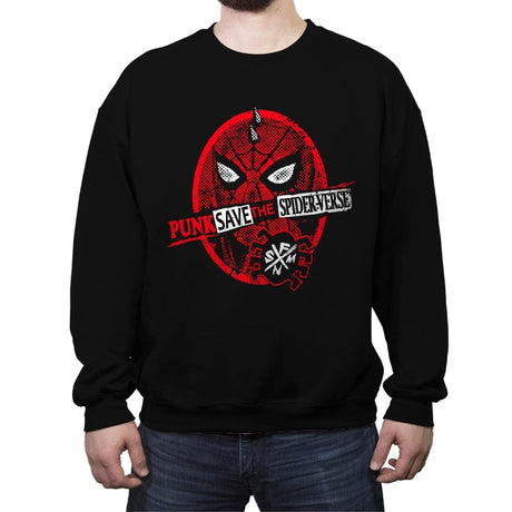 Punk Saves - Crew Neck Sweatshirt Crew Neck Sweatshirt RIPT Apparel Small / Black