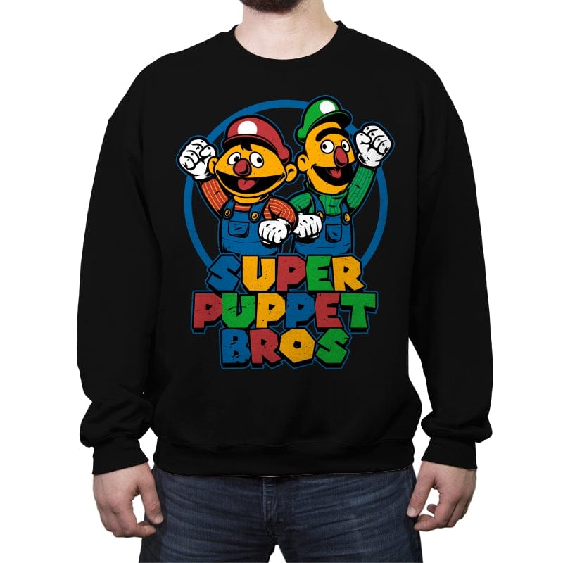 Puppet Bros Game - Crew Neck Sweatshirt Crew Neck Sweatshirt RIPT Apparel Small / Black