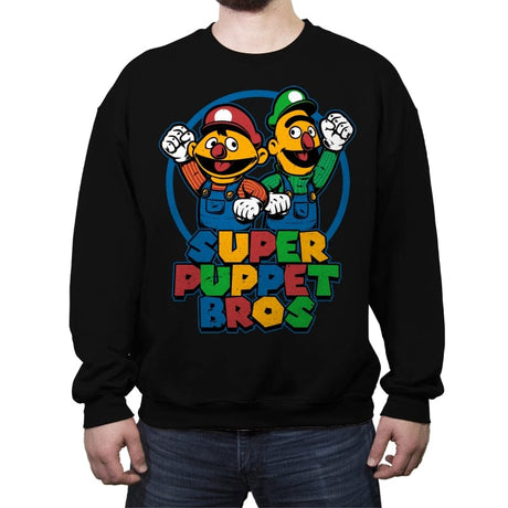 Puppet Bros Game - Crew Neck Sweatshirt Crew Neck Sweatshirt RIPT Apparel Small / Black