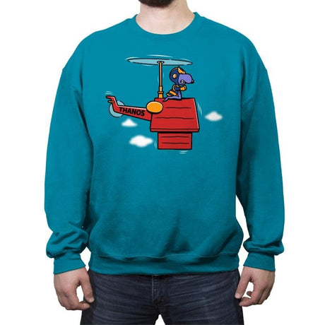 Purple Beagle Copter - Crew Neck Sweatshirt Crew Neck Sweatshirt RIPT Apparel Small / Antique Sapphire