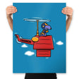 Purple Beagle Copter - Prints Posters RIPT Apparel 18x24 / Sapphire