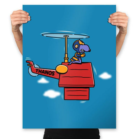 Purple Beagle Copter - Prints Posters RIPT Apparel 18x24 / Sapphire