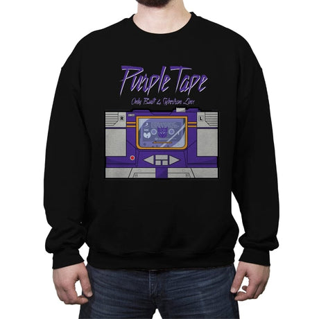 Purple Tape - Crew Neck Sweatshirt Crew Neck Sweatshirt RIPT Apparel Small / Black