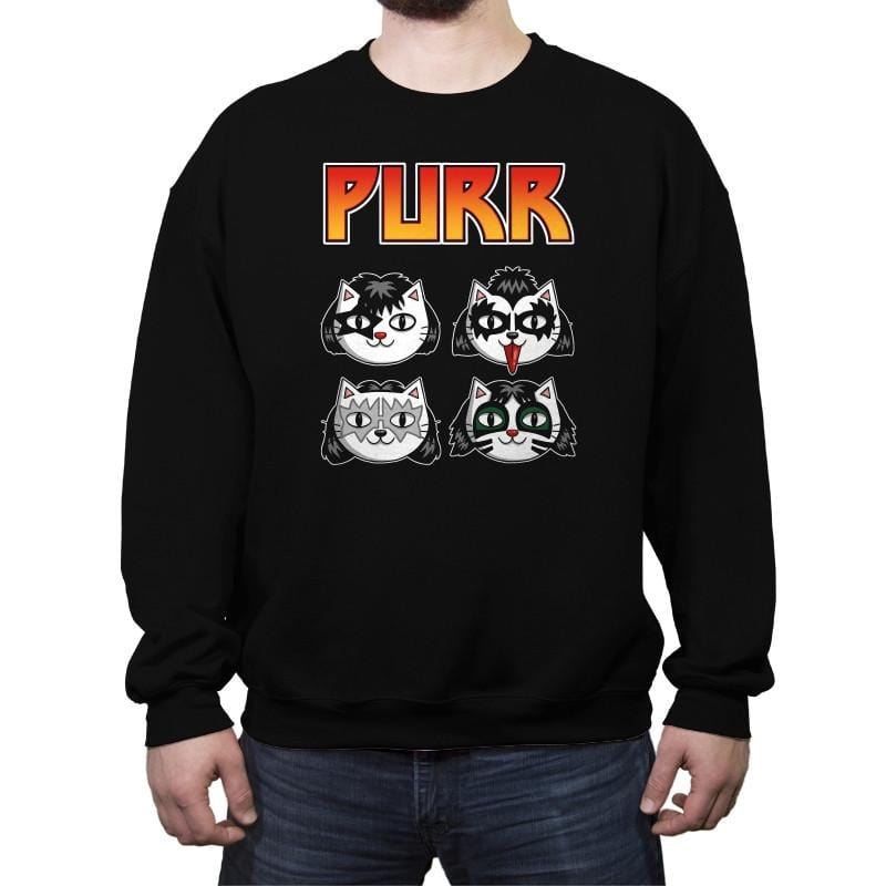 Purr Rock - Crew Neck Sweatshirt Crew Neck Sweatshirt RIPT Apparel Small / Black