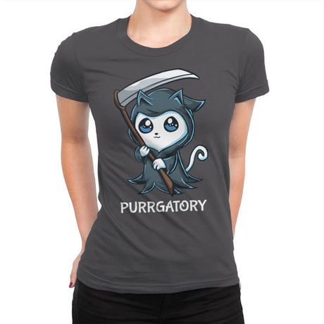 Purrgatory - Womens Premium T-Shirts RIPT Apparel Small / Heavy Metal