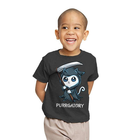 Purrgatory - Youth T-Shirts RIPT Apparel X-small / Charcoal