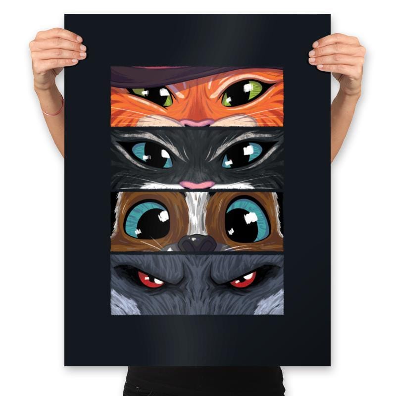 Puss in Boots Eyes - Prints Posters RIPT Apparel 18x24 / Black