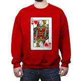 Queen Card - Crew Neck Sweatshirt Crew Neck Sweatshirt RIPT Apparel Small / Red