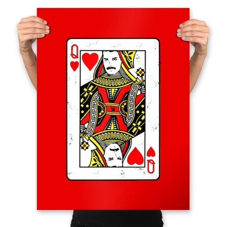 Queen Card - Prints Posters RIPT Apparel 18x24 / Red