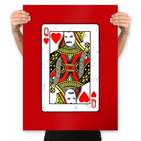 Queen Card - Prints Posters RIPT Apparel 18x24 / Red