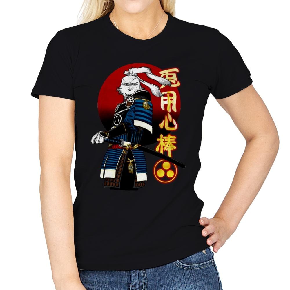 Rabbit Warrior  - Womens T-Shirts RIPT Apparel Small / Black