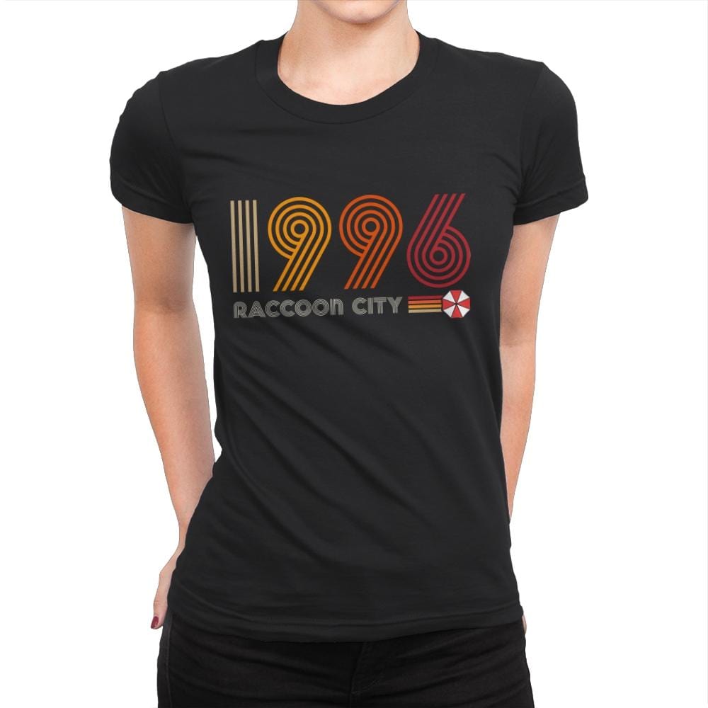 Raccoon City 1996 - Womens Premium T-Shirts RIPT Apparel Small / Black