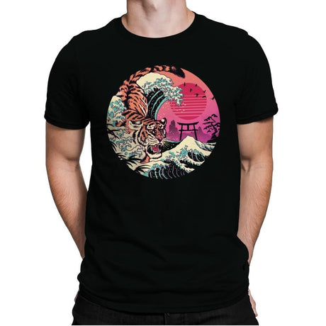 Rad Tiger Wave - Mens Premium T-Shirts RIPT Apparel Small / Black