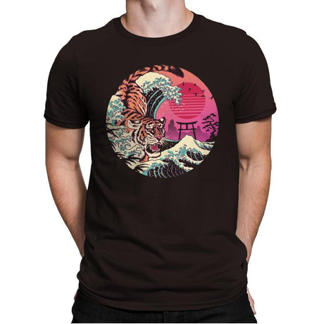 Rad Tiger Wave - Mens Premium T-Shirts RIPT Apparel Small / Dark Chocolate