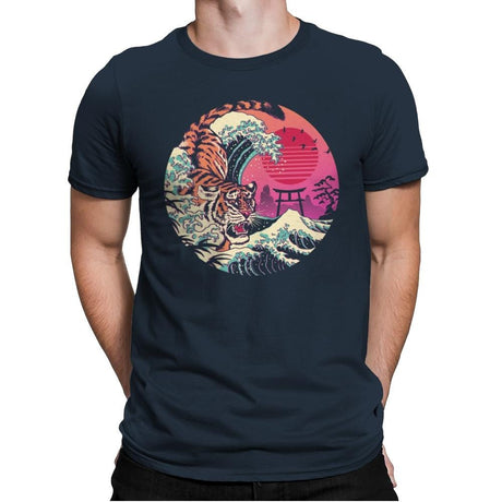 Rad Tiger Wave - Mens Premium T-Shirts RIPT Apparel Small / Indigo