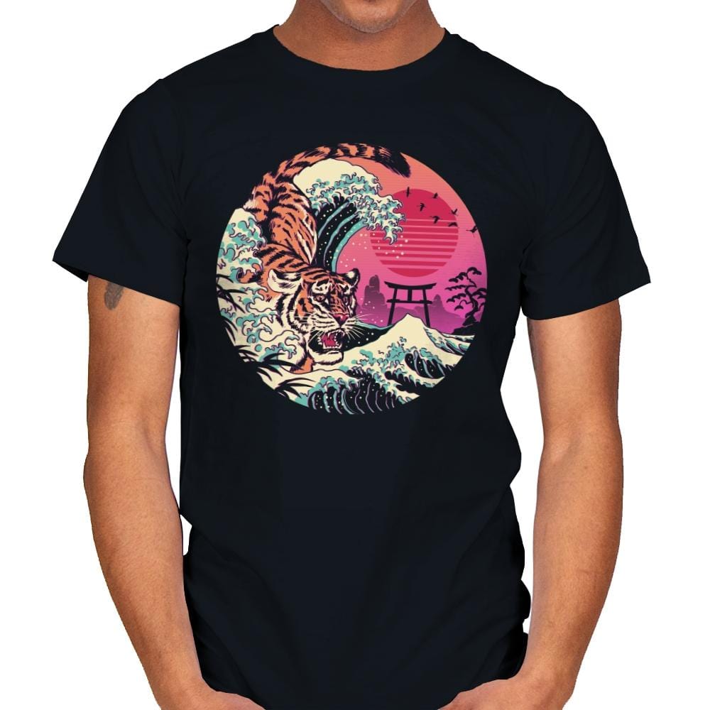 Rad Tiger Wave - Mens T-Shirts RIPT Apparel Small / Black