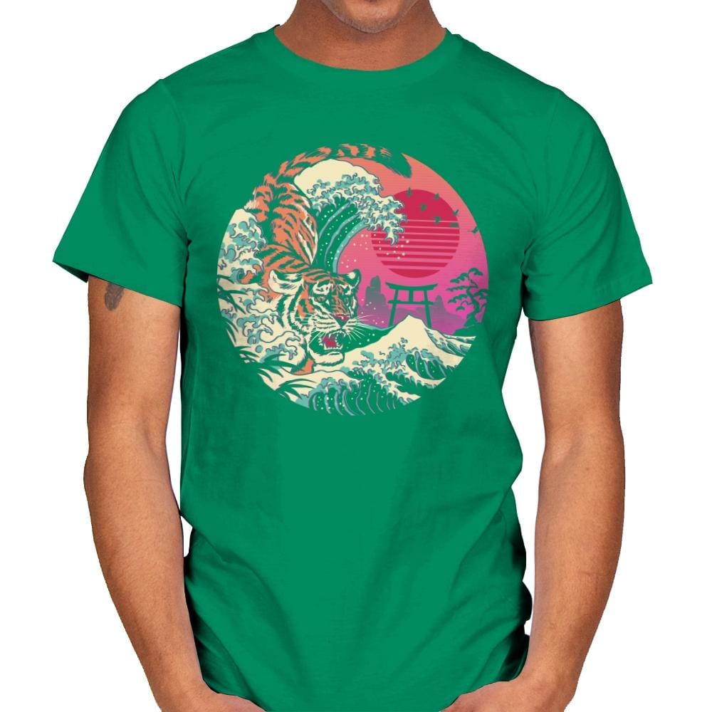 Rad Tiger Wave - Mens T-Shirts RIPT Apparel Small / Kelly Green