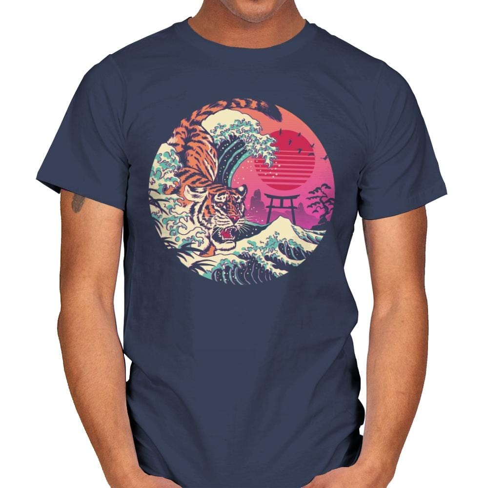 Rad Tiger Wave - Mens T-Shirts RIPT Apparel Small / Navy